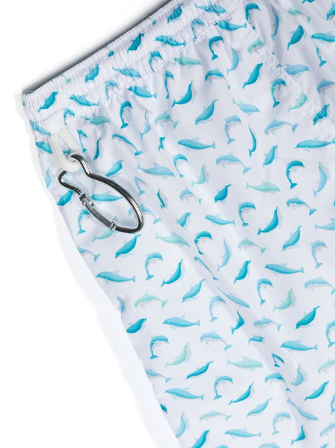 graphic-print drawstring-waistband swim shorts